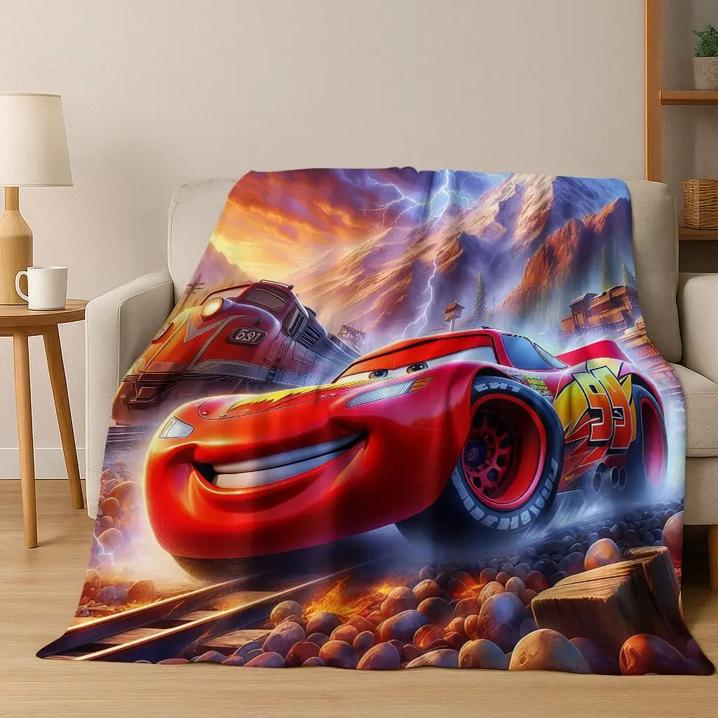 

2026 New Lightning McQueen Cars Cartoon Flannel Blanket,Warm and Cozy Soft Throw Blanket for Home Bedroom Bed Sofa Picnic Cover