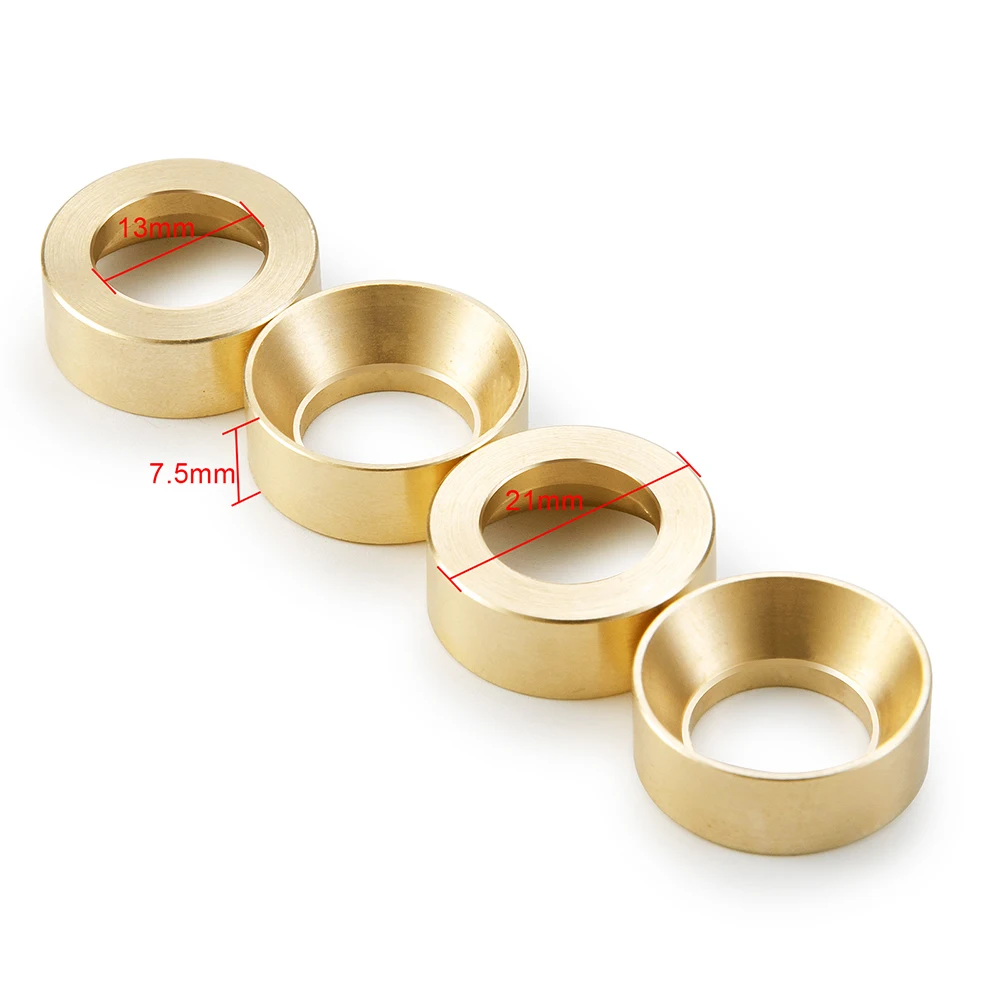 AXSPEED 4PCS Brass Internal Balance Weight Ring Wheel Hub Counterweight for 1/24 RC Crawler Axial SCX24 Upgrade Parts
