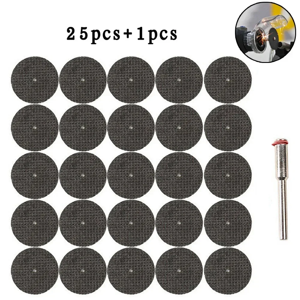 26pcs 1/8inch Abrasive Cutting Disc 32mm With Mandrels Grinding Wheels For Dremel Accesories Metal Cutting Rotary Tool Saw Blade