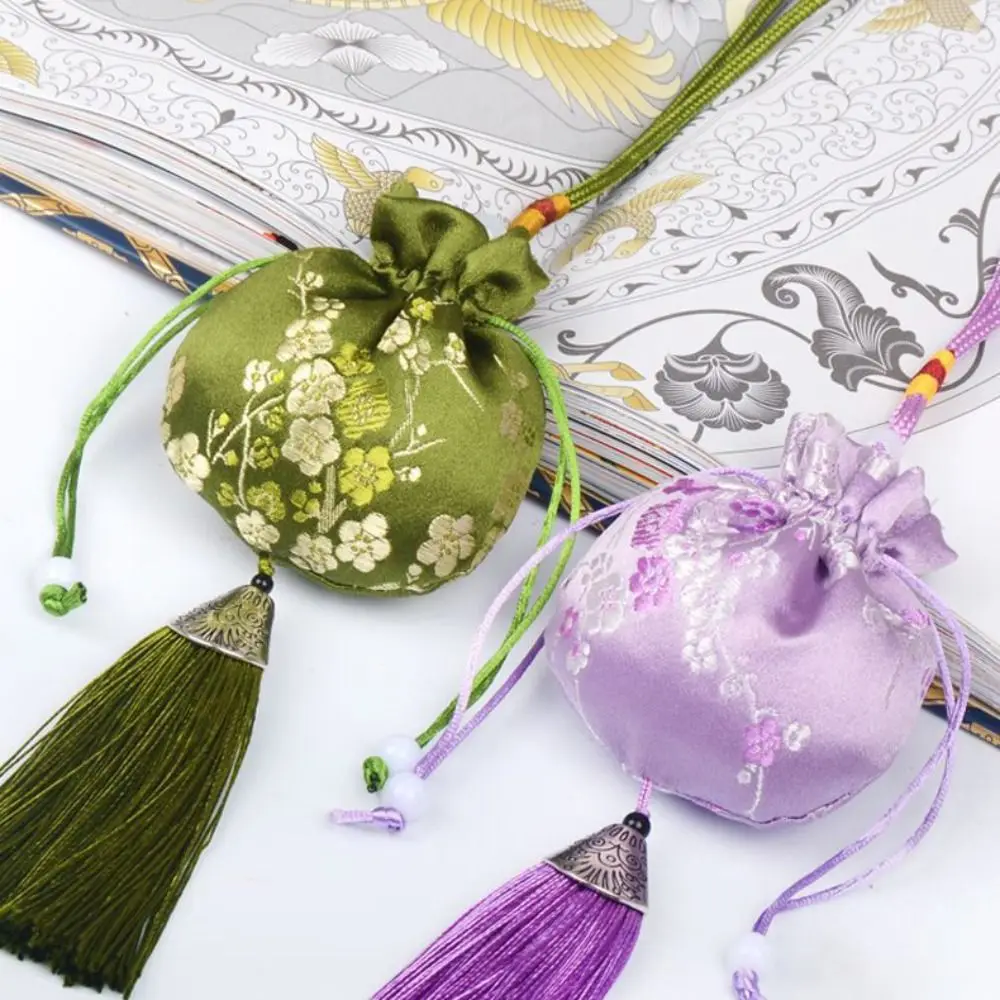 الرجعية زهرة المرأة الكيس شنقا التطريز مجوهرات حقيبة التخزين قلادة سيارة معلقة النمط الصيني الكيس فتاة