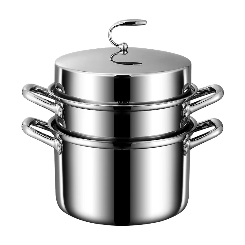 HYS stainless steel steamer household three-layer steel thickened gift multi-layer double-layer steamer multi-functional steamer