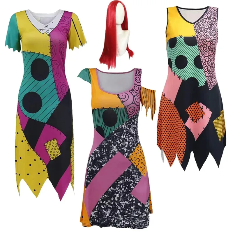 

Nightmare Sally Christmas Cosplay Dress Party Horro Costume Sally for Woman Sexy Dress Gothic Clothes Halloween Carnival Party
