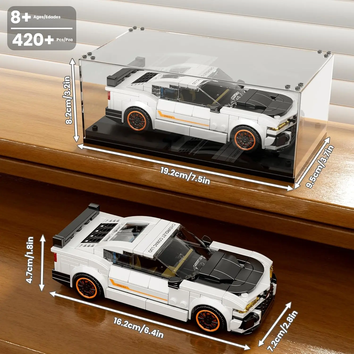 Mould King Classic Sportwagen-Bausätze, MOC-Rennwagen-Spielzeugmodell, Fahrzeugblock-Set, geeignet zum Bauen, Hausdekoration, Geschenke für Erwachsene, 27083 (421 Stück)