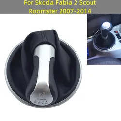 5 Speed For Skoda Fabia 2 II MK2 Combi Scout  Roomster 2007 2008 2009 2010 2011 2012 2013 Car Gear Shift Knob With Leather Boot