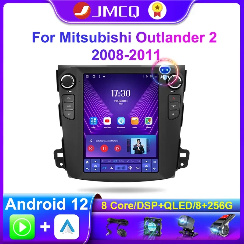 

JMCQ Android 11 Car Multimedia Player Radio For Mitsubishi Outlander Xl 2 2008-2011 Navigation Carplay Vertical Screen Head Unit