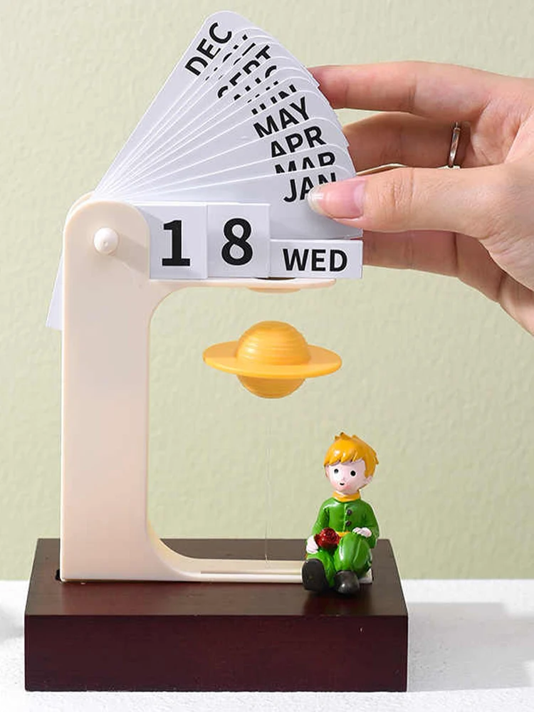 Magnetic Levitation Planet Healing Thousand Year Calendar Desktop Ornament Customizable Wooden