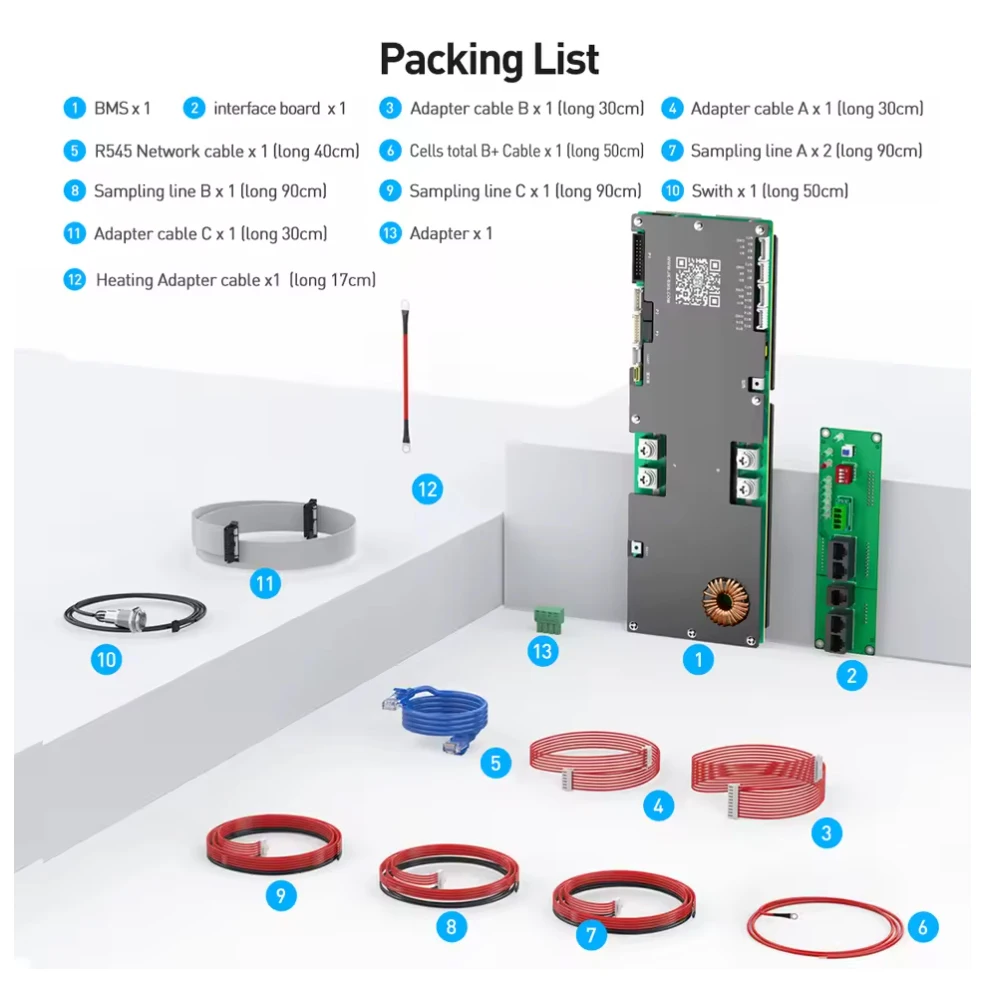 V19 jk العاكس bms بلوتوث BT APP الحرارة الموازية النشطة معادلة الحالي 2A 16S 48 فولت 200A/300A بطارية ليثيوم أيون lifepo4 #6