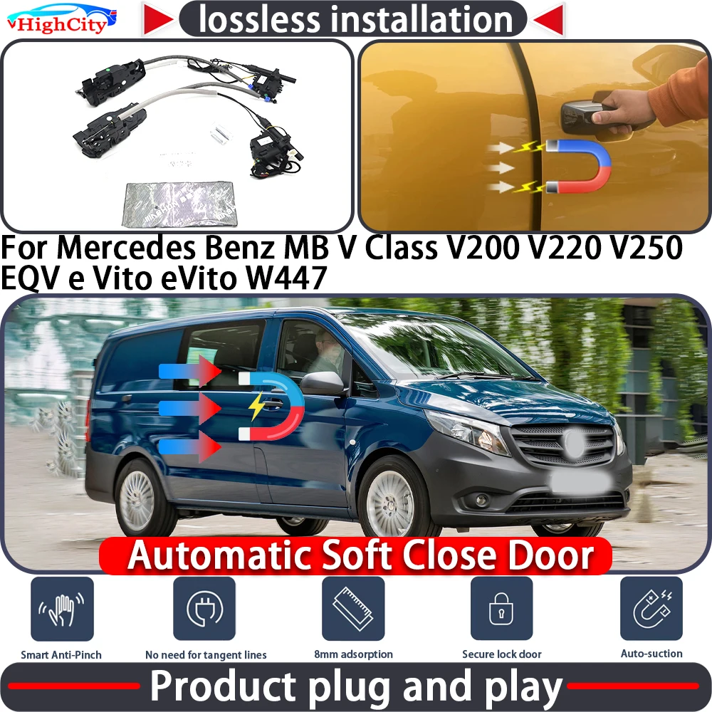 Closing Door Lock Actuator for Mercedes Benz MB V Class V200 V220 V250 EQV E Vito EVito W447 Soft Close Power Latch System Auto