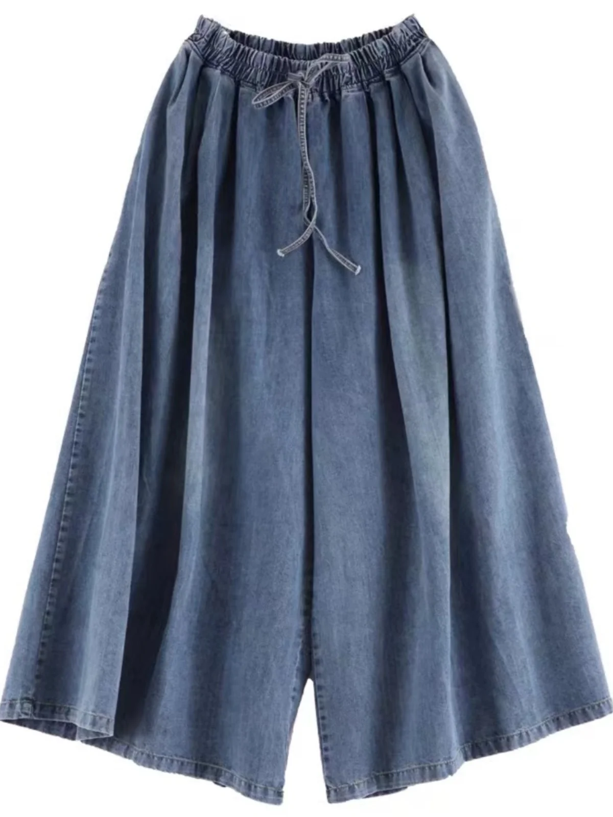 Jean lanterne ample à jambes larges pour femmes, taille haute, Denim bleu, amincissant, pantalon à neuf points, nouvelle marque Sle Fi Dr Cloud, été