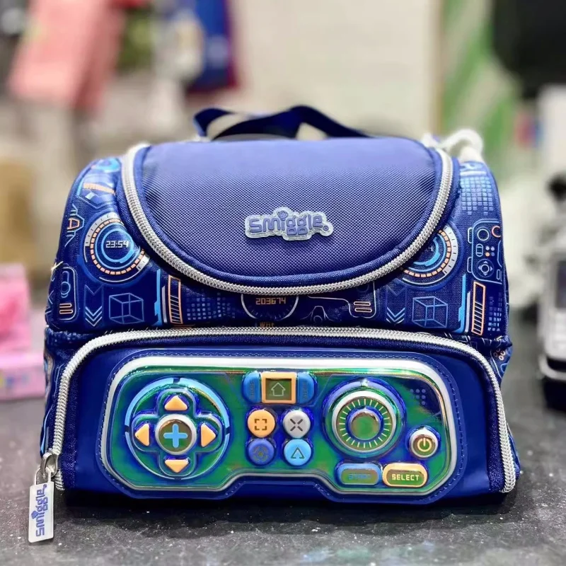 

Genuine Australian Smiggle Schoolbag Blue Transparent Shell Game Handle Lunch Bag Cold Water Cup Backpack Set Student Supplie