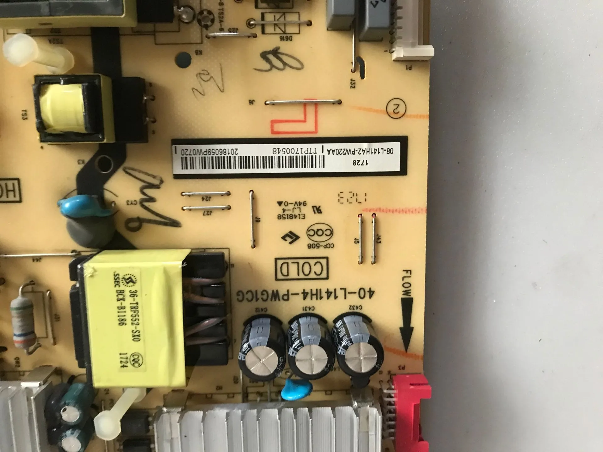 100% test working for TCL L55E5800A-UD  D55A810  L55P2-UD power board 40-L141H4-PWG1CG 08-L141HA2-PW220AA