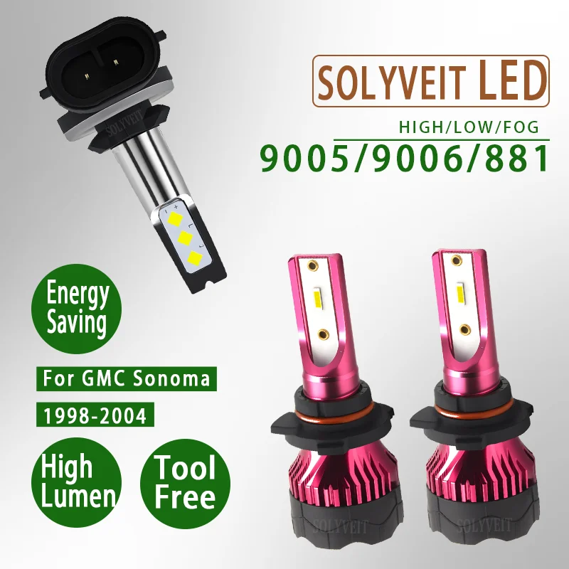 

Bright Beam Dustproof & Shockproof LED 9005 9006 881 Headlight Foglight For GMC Sonoma 1998 1999 2000 2001 2002 2003 2004