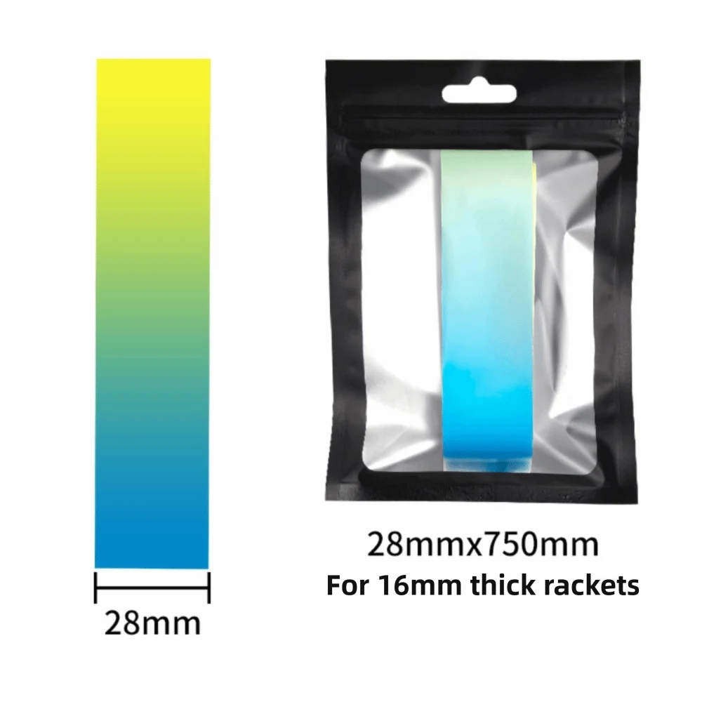 

16mm Pickleball Racket Edge Sticker Shock Absorption Durable Paddle Head Edge Tape Gradient color Frame Protective Tape Training