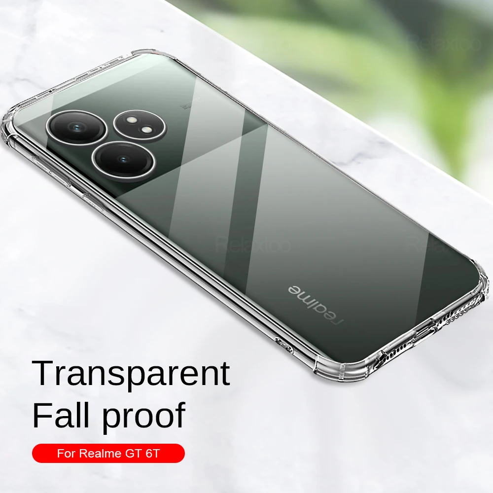 TPU Soft Phone Case For Realme GT 6 6T Neo6 Neo6 SE GT6 GT6T GTNeo6 Neo6SE Transparent Shockproof lens screen protector shell