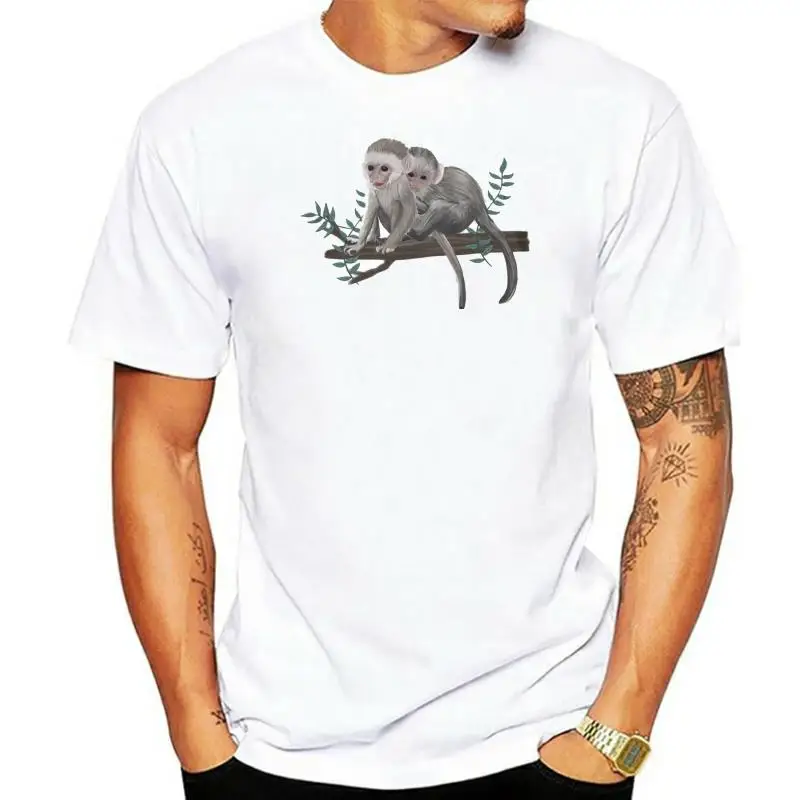 Men T Shirt Two Monkeys on a Branch Women tshirt