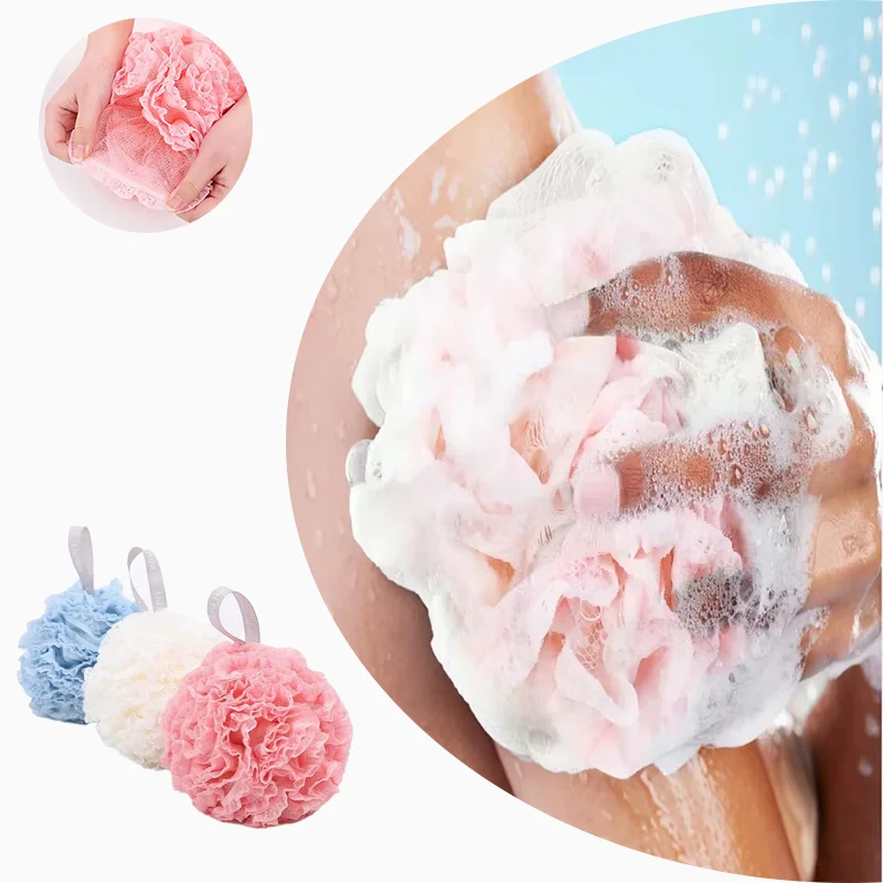 Duschschwamm, Ball, Spitze, Duschschwamm, Duschball, Duschblume, superweich und nicht leicht zu verstreuen, Schwamm, Peeling, Badeschaumnetz