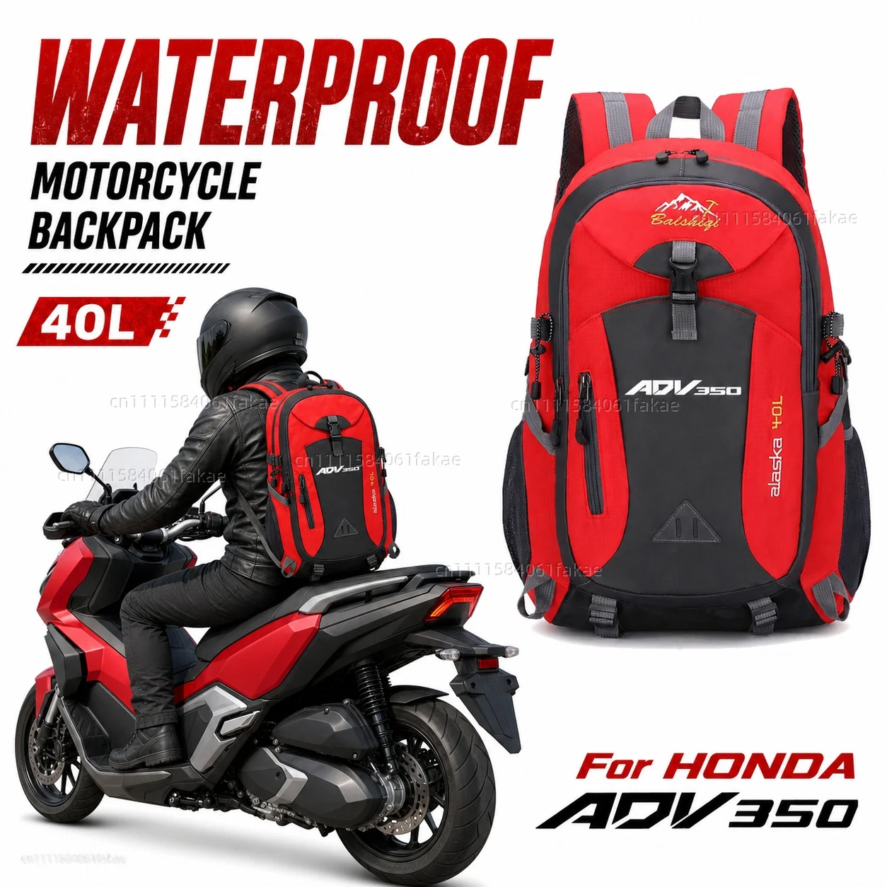 

For HONDA ADV350 ADV 350 2021 2022 Motorcycle Backpack 40L Waterproof Travel Backpack Outdoor Hiking Camping Daypack