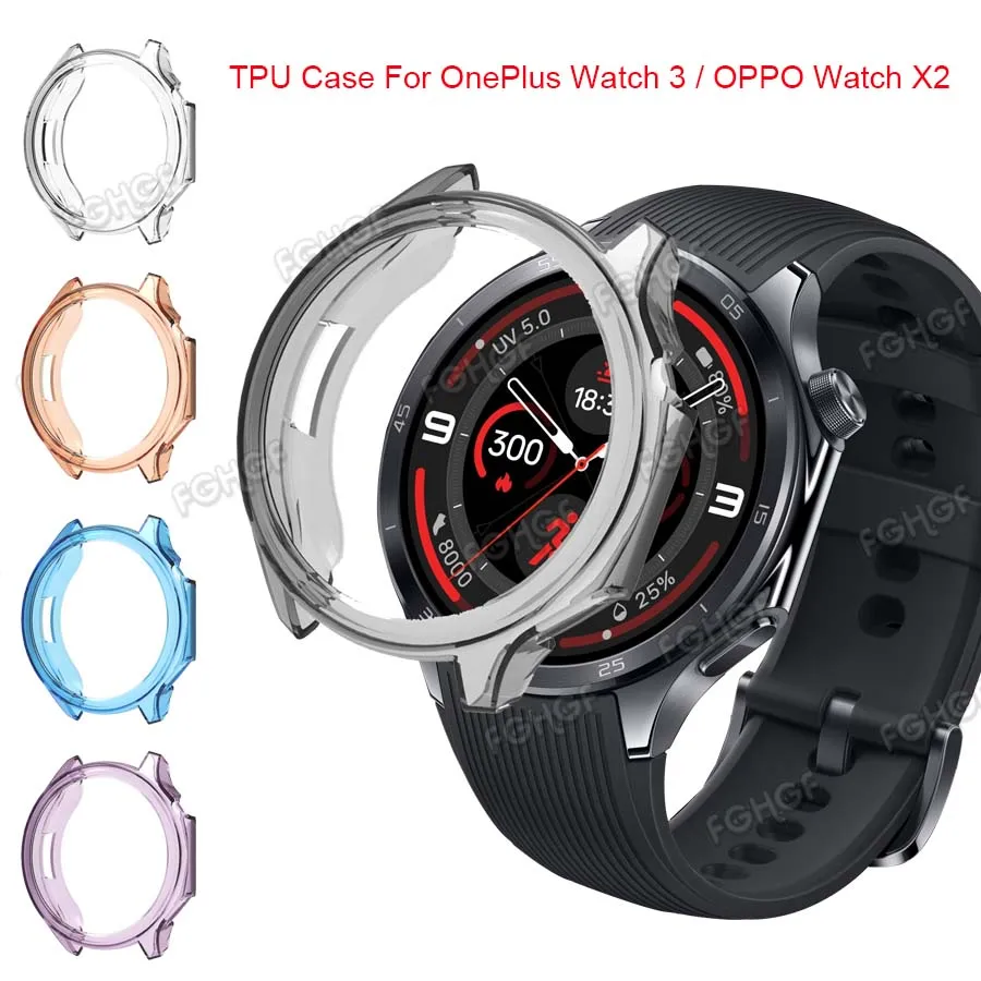 For OnePlus Watch 3 Case Cover Soft TPU Protective Shell Frame Bumper For OPPO Watch X2 Protector Smart Watch Cover Accessories