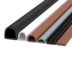 6Meters D/E/I Type Door Window Sealing Strip Silicone Rubber Weather Strip Self-adhesive Tape Anti-collision Insulation Seal