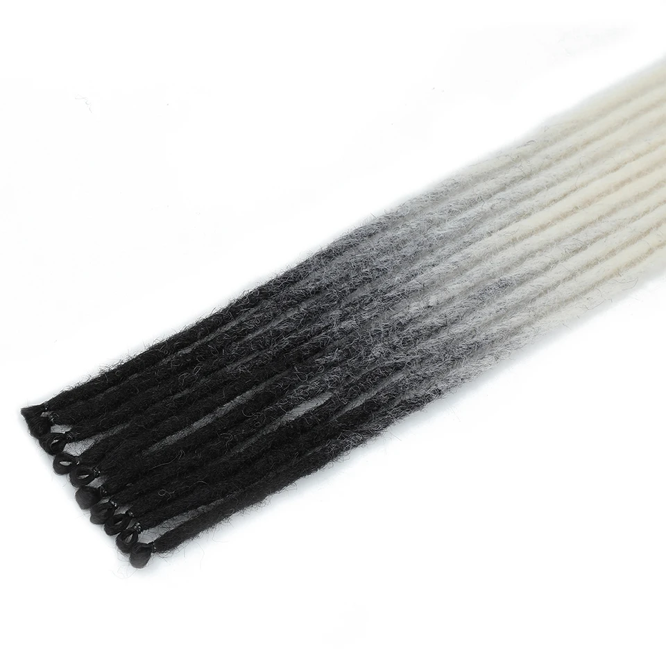 Dreadlocks Ombre Loiros com Anel, Tranças de Crochê Sintéticas de 24 Polegadas, Extensões de Dreadlocks Macias Feitas à Mão para Homens/Mulheres, Faux Locks
