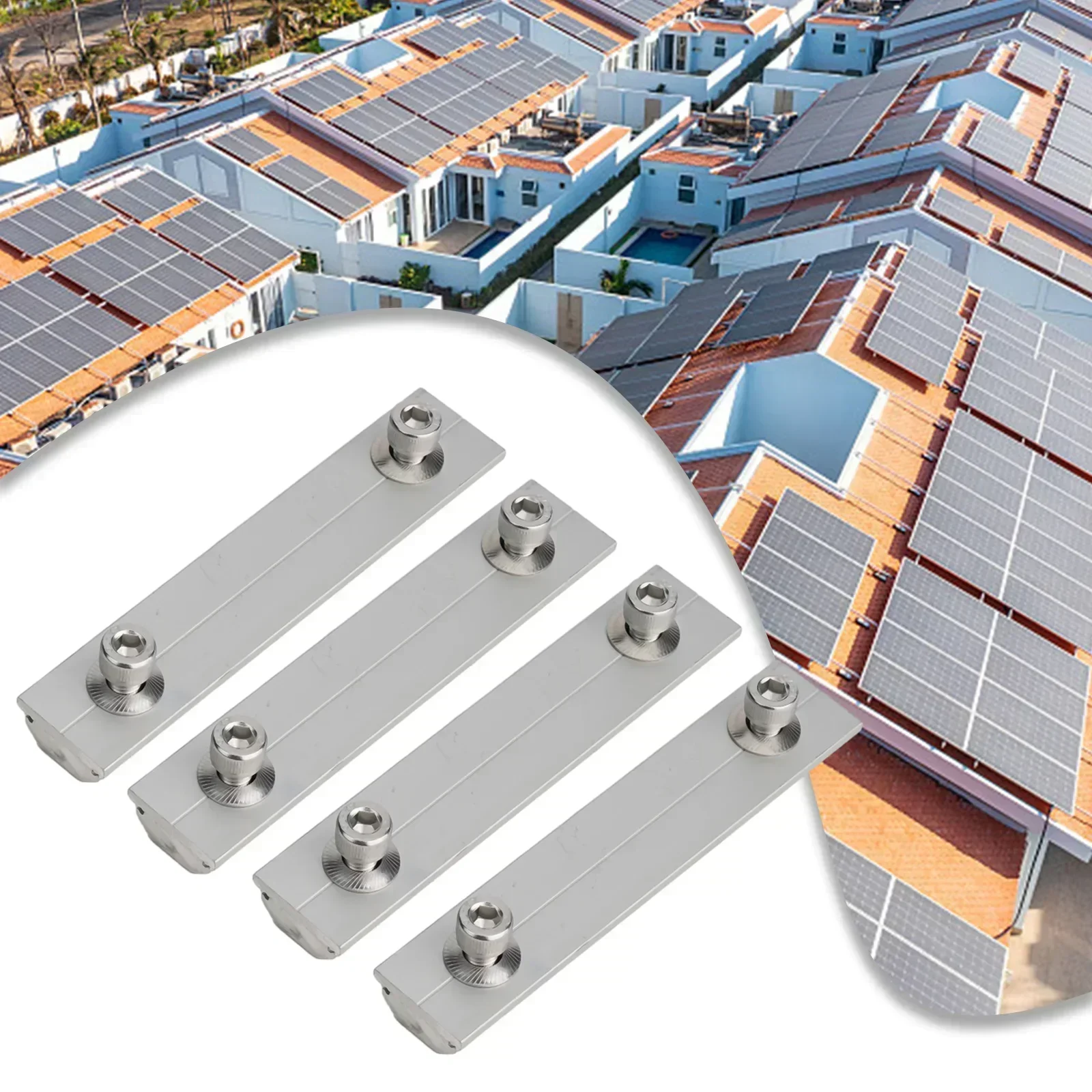 Rails Connectors Solar Module Solar Power Supplies 1/4/8Pcs Aluminium Alloy Connection Block Guide Rail Connector