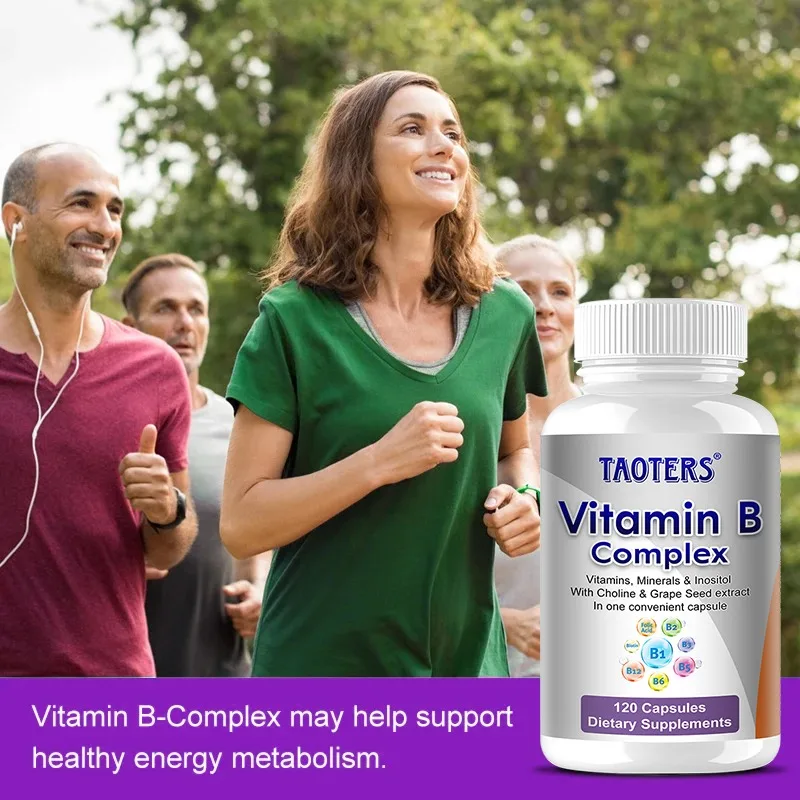 مكمل فيتامين ب المركب - امتصاص عالي، دعم الأدرينال، إدارة الإجهاد ووظيفة المناعة، عملية التمثيل الغذائي للطاقة