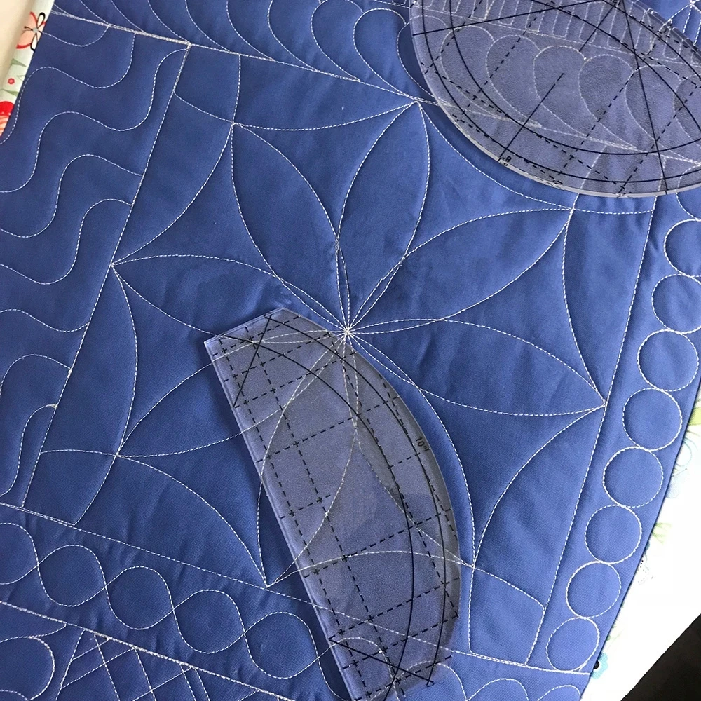 8 kind Quilters templates Ruler Every Curve Circle ruler Set Feather Plume ruler Clamshell ruler for domestic sewing machine