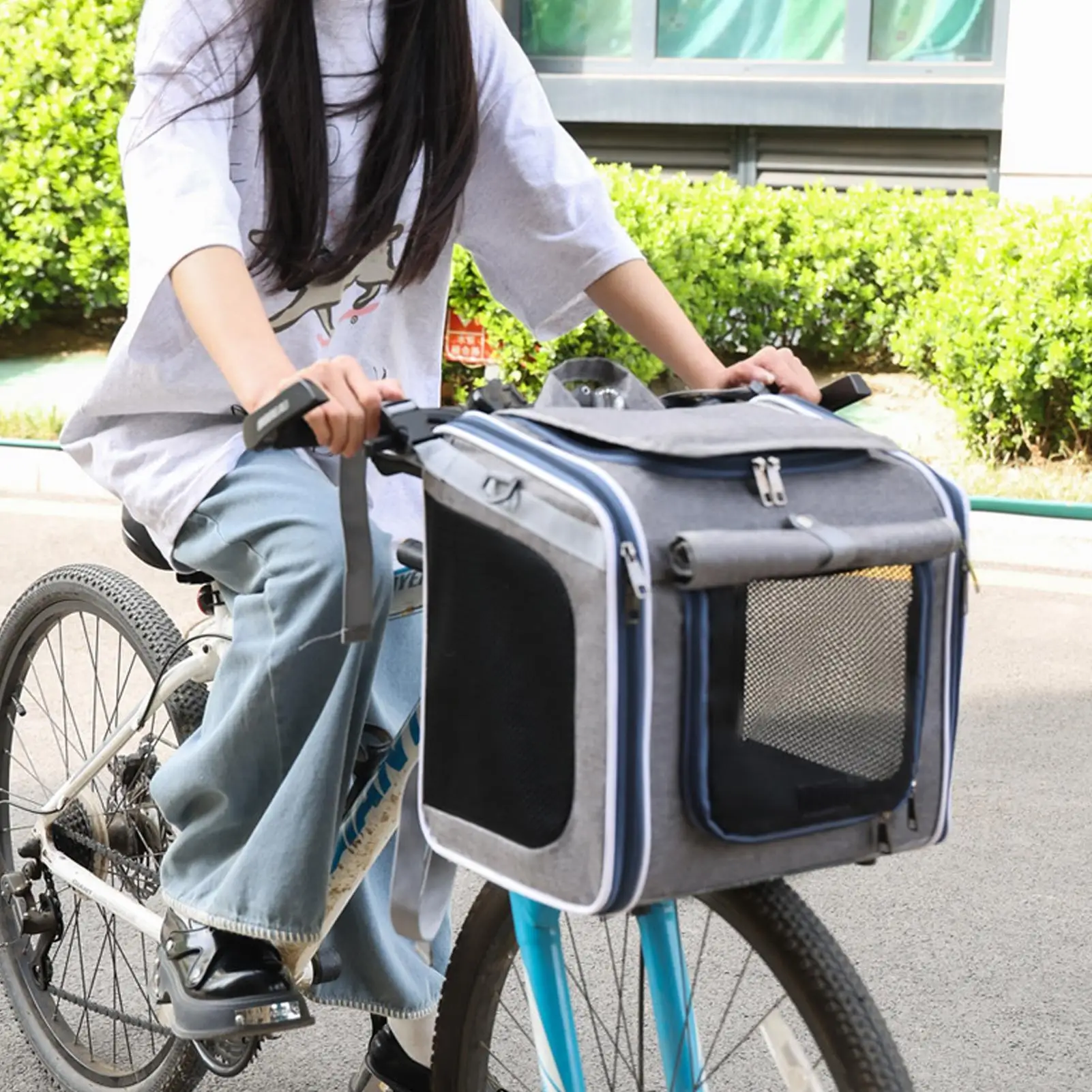 

Корзина для собак на руль велосипеда, рюкзак для питомцев, сумка через плечо для велосипеда, для поездок на природу, походов, городских прогулок, кемпинга