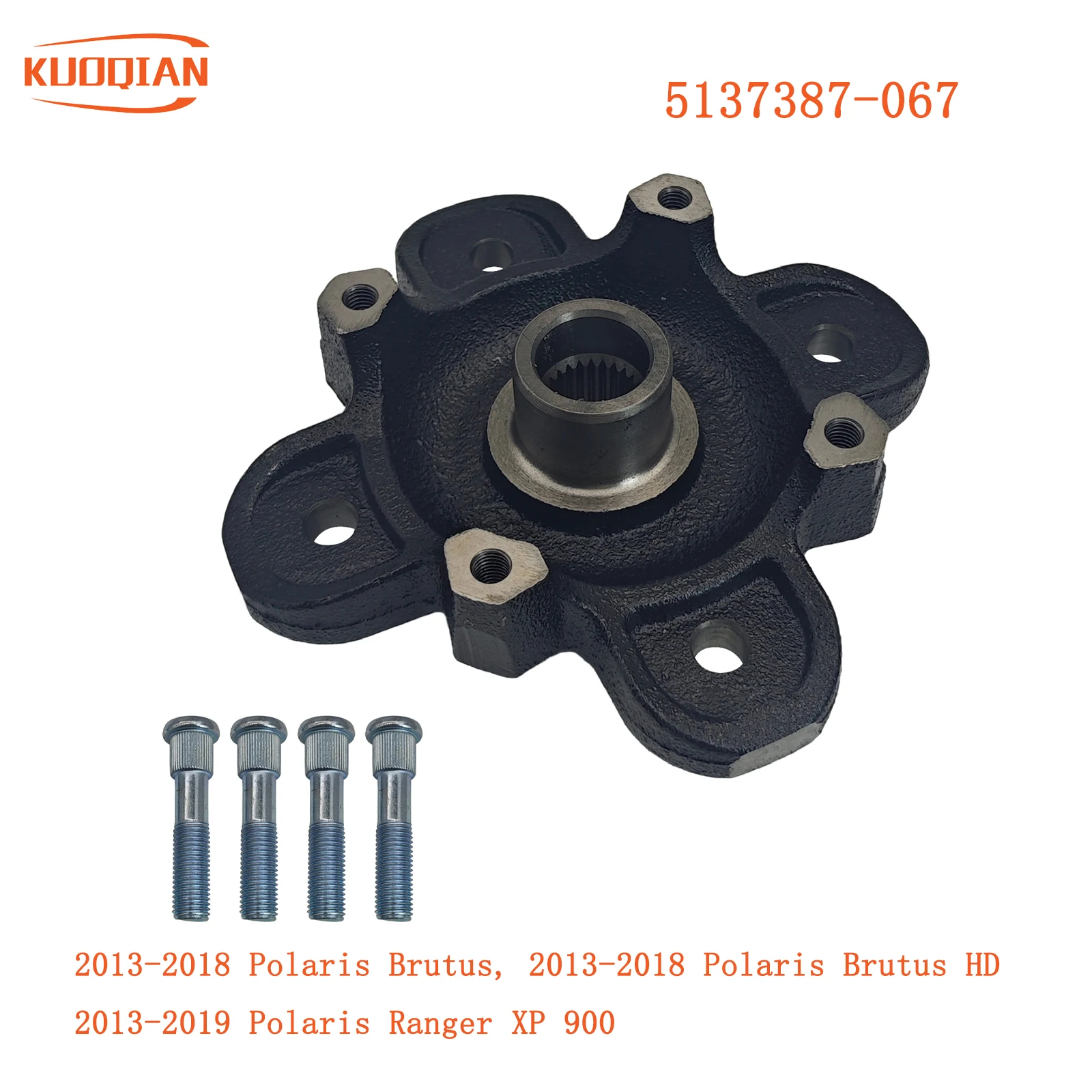 

Front Wheel Hub 5137387-067 2013-2018 Polaris Brutus, 2013-2018 Polaris Brutus HD, 2013-2019 Polaris Ranger XP 900