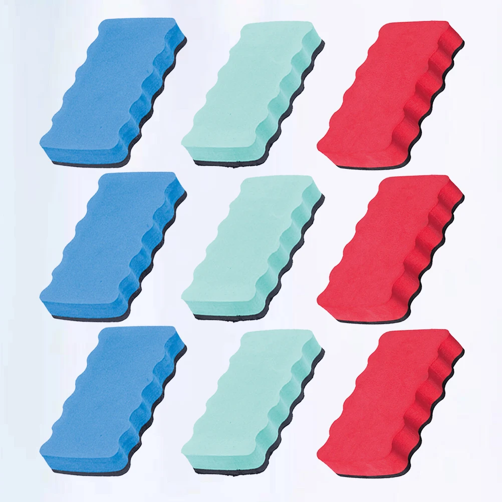 9pcs 화이트 보드 지우개 자기 먼지없는 분필 와이퍼 학교 용품 스폰지 클리너 홈 오피스 용 휴대용 빨 수있는