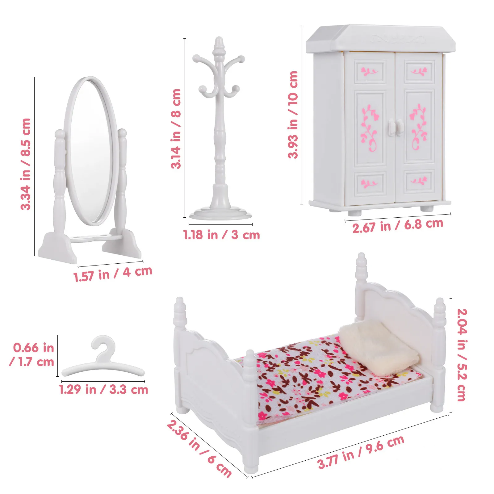 1Set Realistic Bedroom Cabinet Miniature Decor High Quality Wear-Resistant Decorative Accessory Multifunctional for Mini Houses