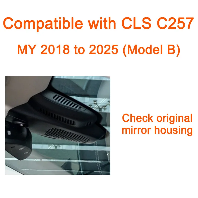 GRECOREAL 4K Dash Cam Voor en Achter 2160P WiFi Auto Dual Dashcam APP Controle Plug Play Compatibel met Mercedes Benz CLS C257