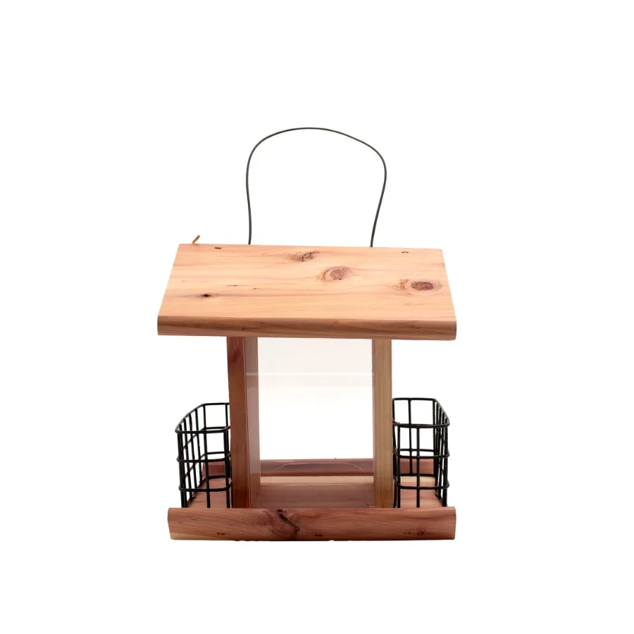 

Кормушка Cedar Deluxe Treater Feeder FF на 2,5 фунта для кормления диких животных на открытом воздухе, прочная конструкция из кедра с большим резервуаром для корма.