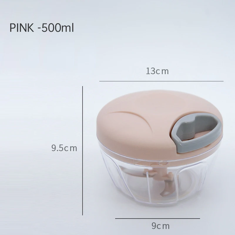 500/900ML 수동 고기 Mincer 마늘 쵸퍼 회전 마늘 프레스 분쇄기 야채 양파 커터 주방 요리 액세서리