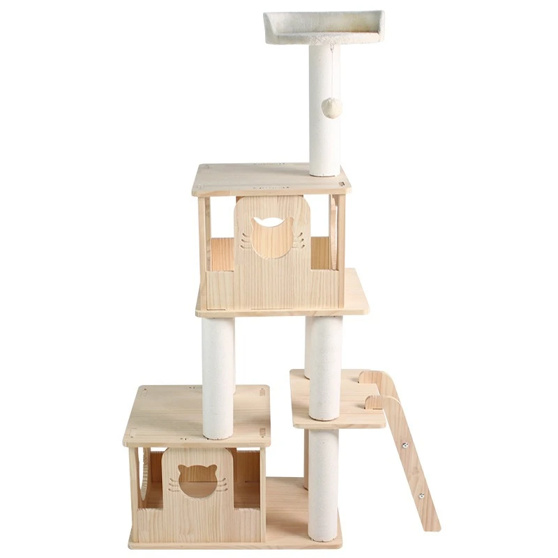 Solid wood cat climbing frame  tree cat climbing frame cats scratching board cats climbing frame solid wood CTS-006