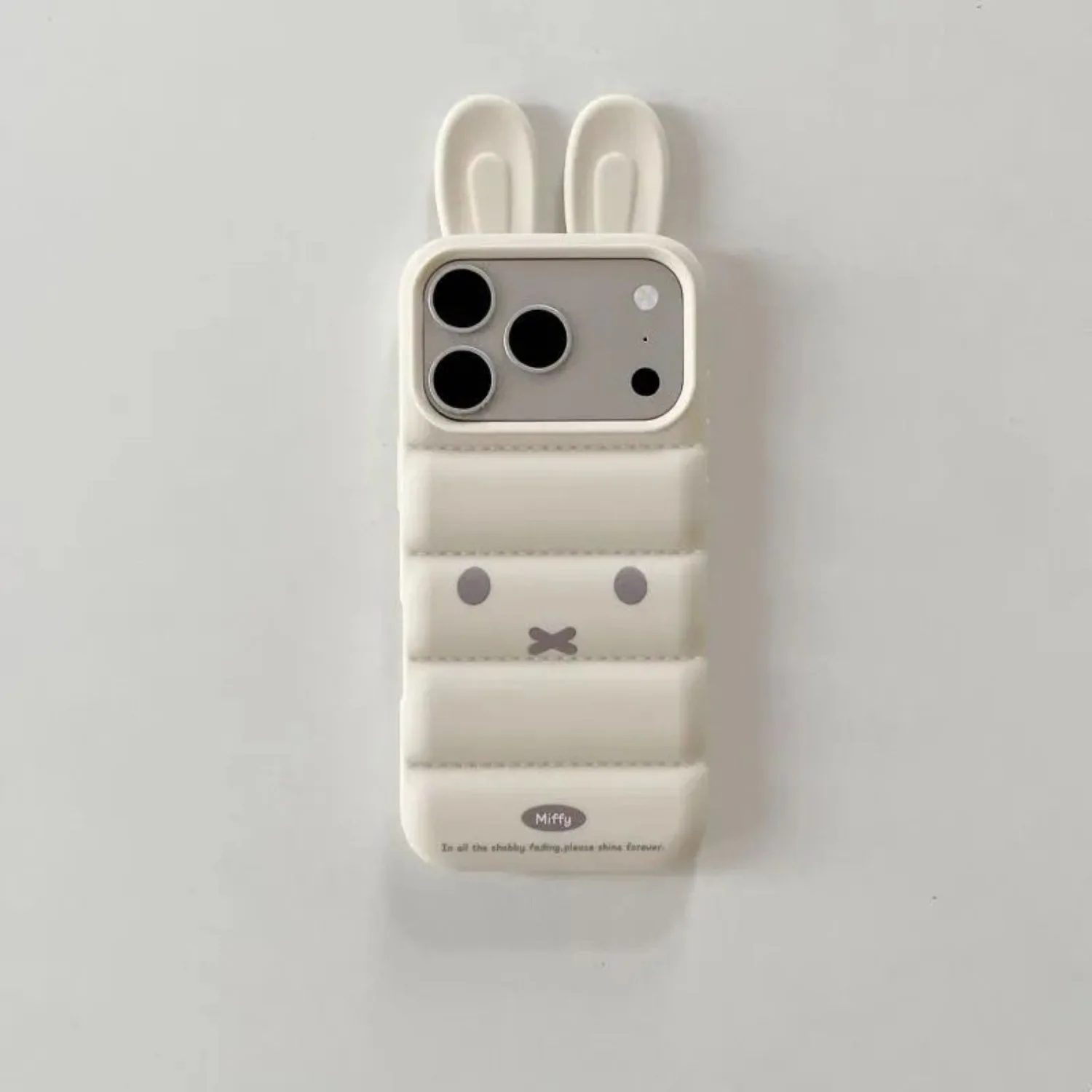 Cute Miffy 3D Ear Phone Case Soft Shockproof Protective Cover Compatible For iPhone 17 Pro Max 16 15 Pro 14 Cartoon Soft Shell
