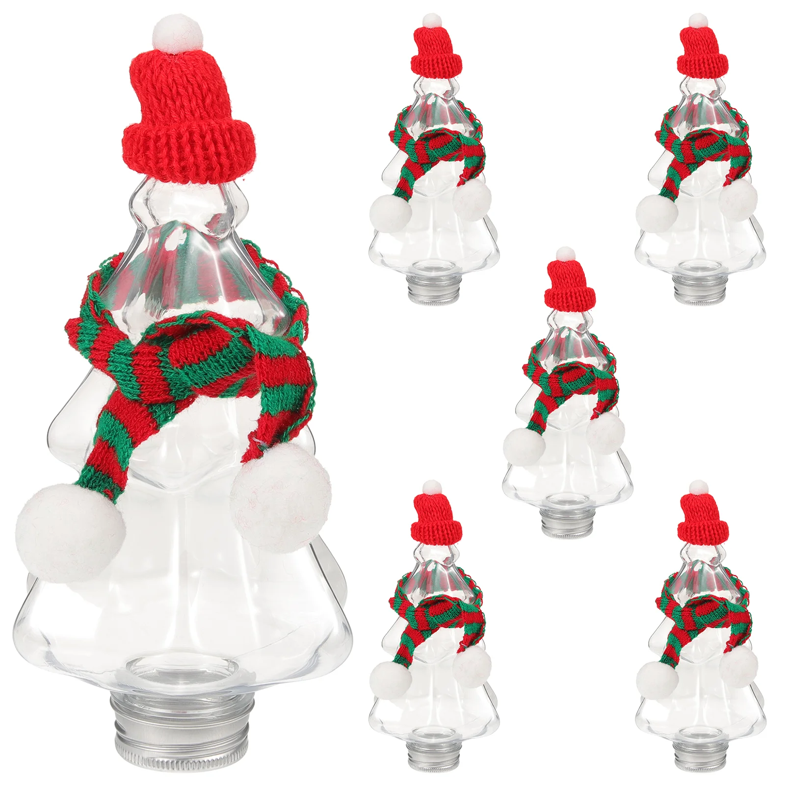 

6 Set Beverage Container Christmas Candy Bottle Xmas Water Juice Bottles Multipurpose Drink For Milk Tea Drinks