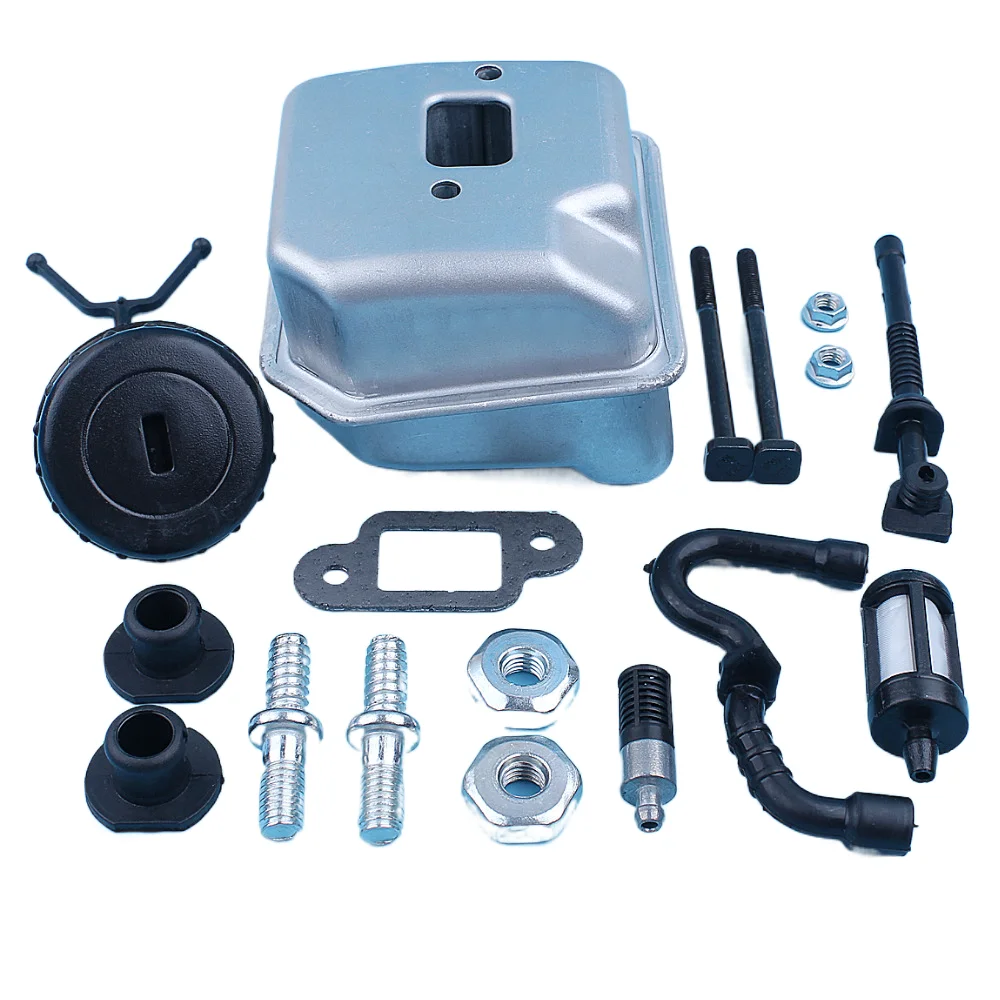 Muffler Exhaust  Kit For Stihl 018 MS180 017 MS170 MS 180 170 MS180C MS170C Chainsaw Bar Stud Nut Fuel Oil Filter Line