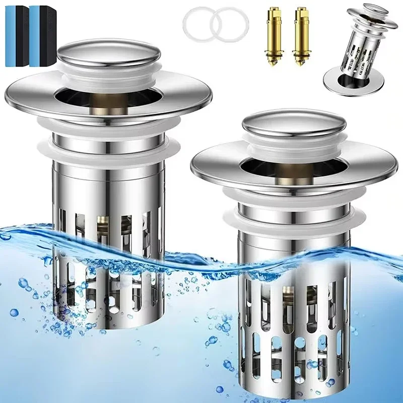 Portable Deodorant Sink Plug Drain Filter Replacement Filter Press Drain Plug Wash Basin Copper Core Deodorant Filter Basket