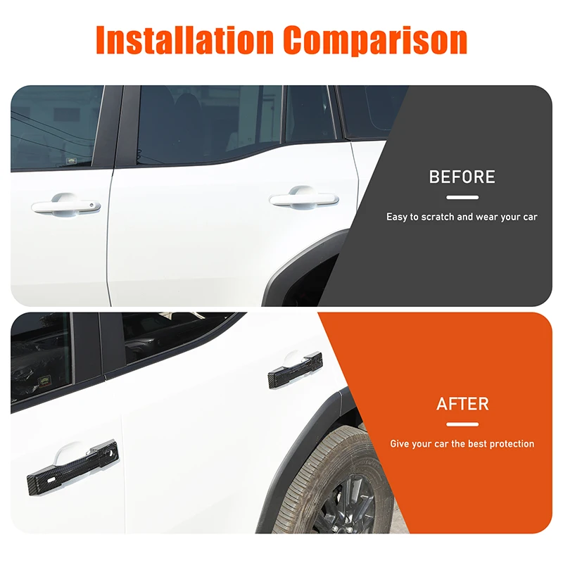 

For Toyota Land Cruiser Prado Lexus GX 2024+ABS Black Car Styling Exterior Handle Cover Sticker Car Exterior Accessories 4Pcs