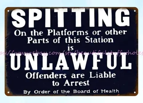 wall art ideas bedroom Spitting Unlawful Subway Station metal tin sign