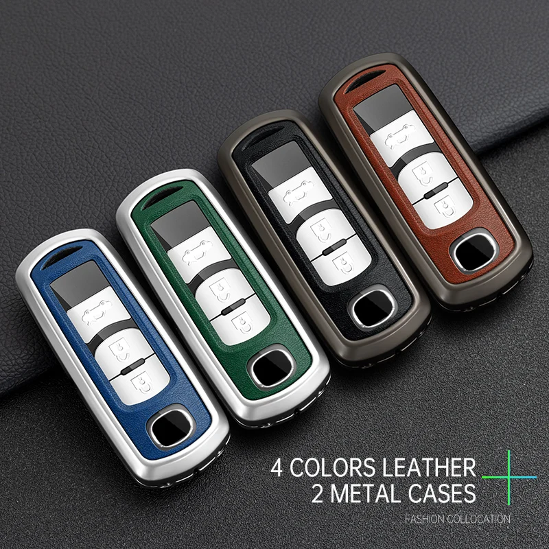Alloy Car Remote Key Case Cover Shell Fob For Mazda 2 3 6 Atenza Axela Demio CX-5 CX5 CX-3 CX3 CX7 CX-7 CX-9 CX9 MX5 Accessories