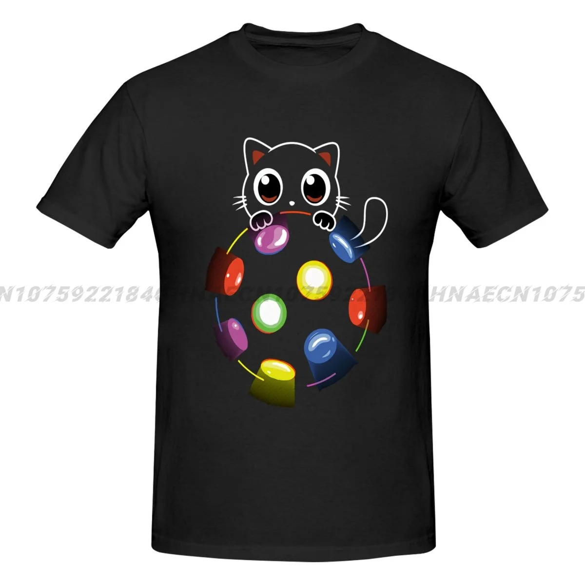 90s Disco Light Kitty Oversized t-shirt New Streetwear O-Neck Cotton T shirt Y2k Top Clothing