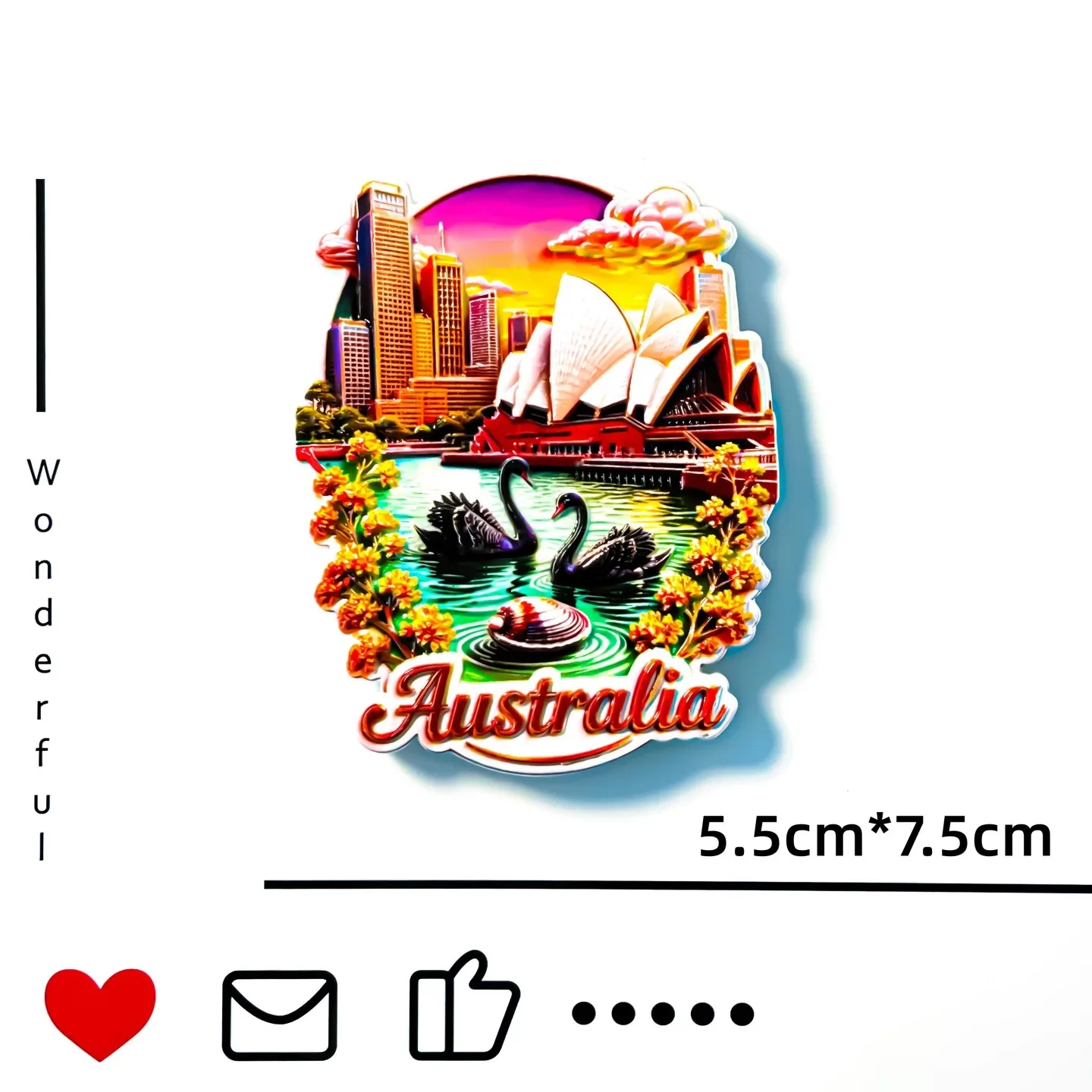 Oceania Australia Sydeny Resin 3D Fridge Magnets Tourism Souvenir Refrigerator Handicraft Gift Decoration Articles