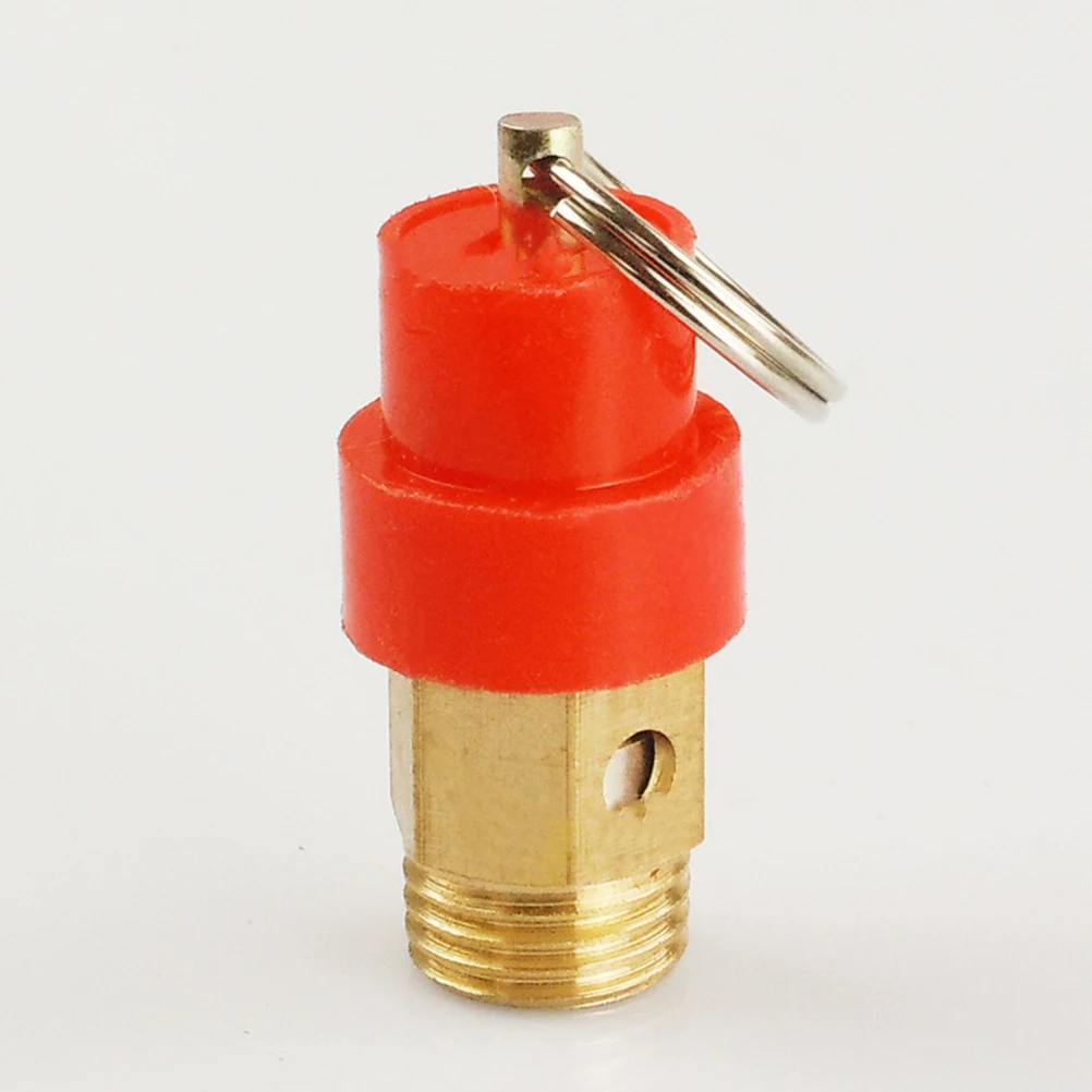 Valvola limitatrice di pressione di sicurezza 0-0.8Mpa Tappo rosso Valvola del compressore d'aria in ottone Anello di trazione addensato durevole per componenti pneumatici