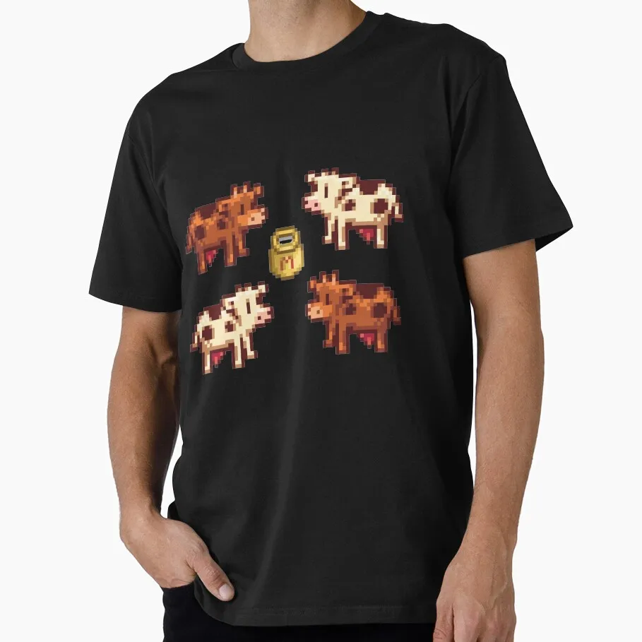 Stardew Valley Junimo, Pets, Farm Animal Game Cartoon RPG Gift T Shirt for Gamer Short sleeve Graphic Clothes All Size Tops