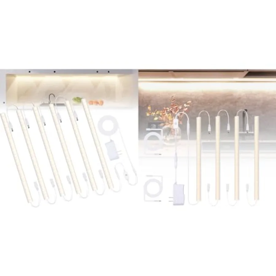 

10PCS x 12 inch Under Cabinet LED Lights 4500K, Dimmable Under Counter Lights for Kitchen, Led Under Cabinet Lighting, Plug-in
