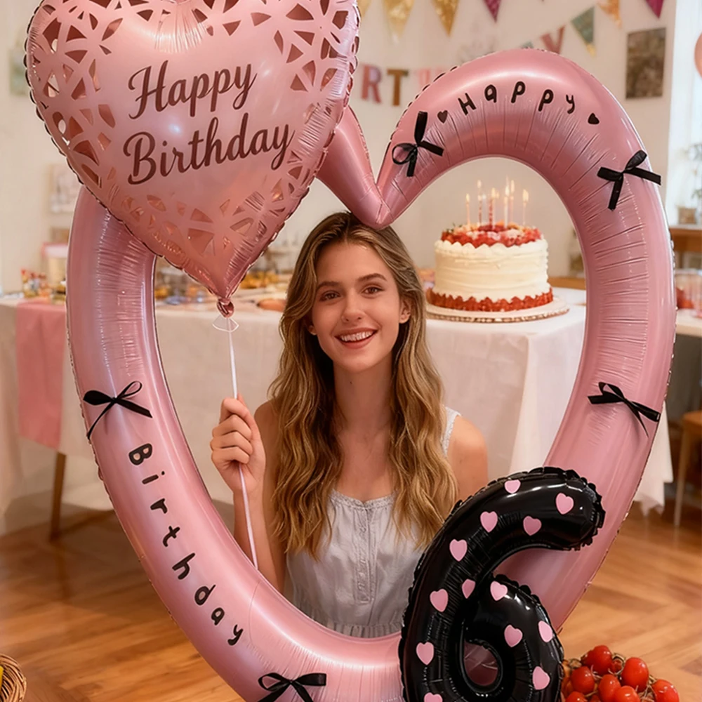 

Heart Hollow Out Aluminum Foil Balloon for Baby Shower Birthday Party Wedding Valentine's Day Decoration Photo Props Frame