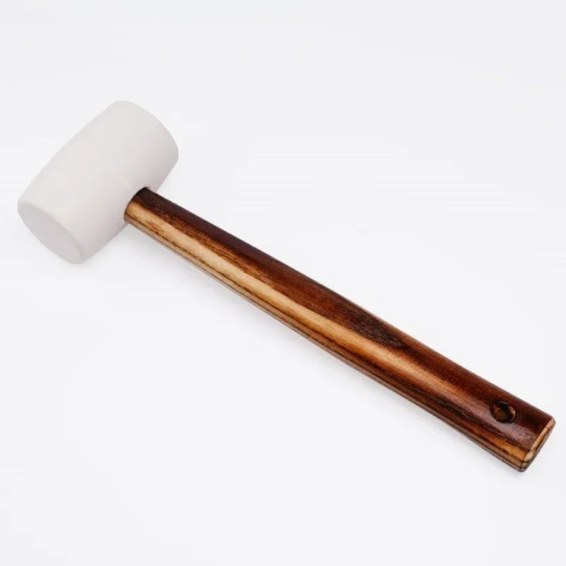 Wooden Handle Solid Rubber Hammer Ceramic Tile Floor Tile Soft Resilience Rubber Hammer Professional Construction Site Hand Tool