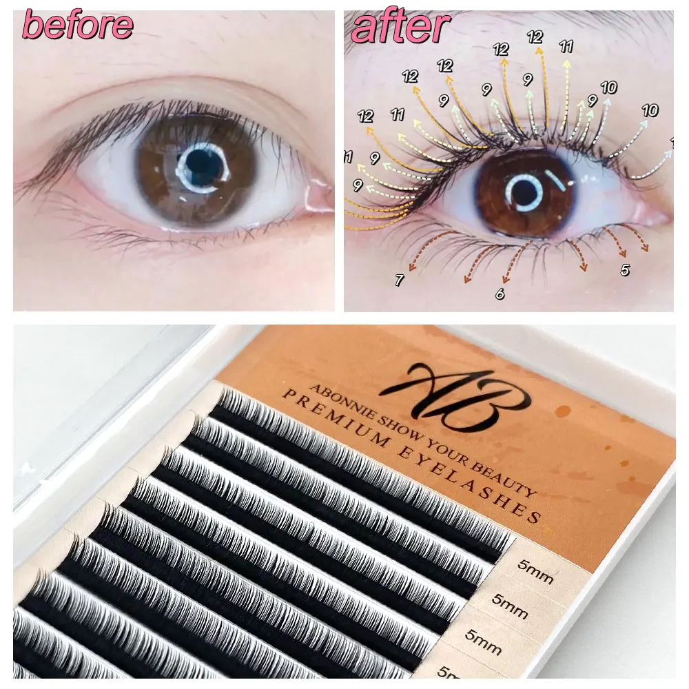 Abonnie Lower Lashes False Eyelash Extensions Supplies Lower Individual Eyelashes Makeup Silk Bottom Lash Lashes